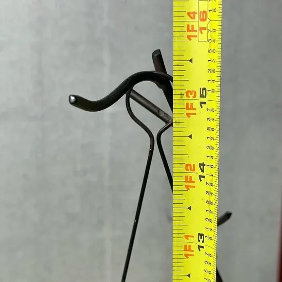 Vintage Mid Century Modern Wrought Iron Tree w/Amber Glass Cone Candle Holder - Picture 10 of 11